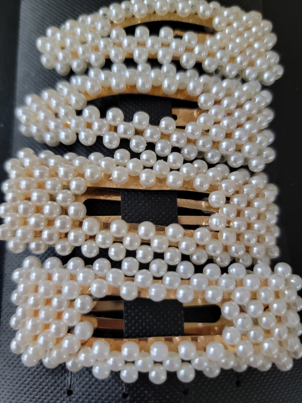 Natasha Couture Pearl-Embellished Gold Barrettes - Ivory Pearls